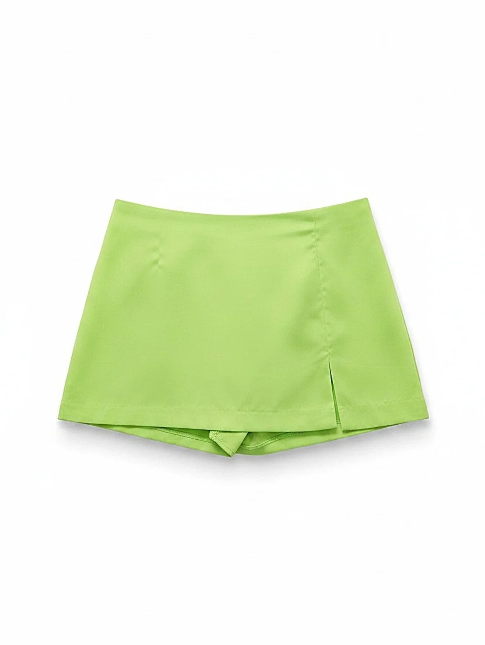 NWT! Glam Women's Lime Green Sheen Skort - Classic Mini Style